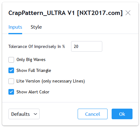 Settings Crap Harmonic Pattern